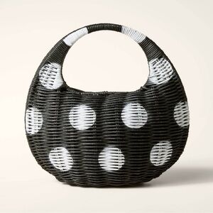 Kate Spade New York x Target Wicker Crescent Bag - black and white polka dot